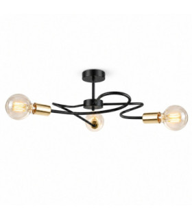 Fiore Multi Arm Semi Flush Ceiling Light Black 60cm 3x E27-1