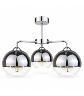 Ice Multi Arm Semi Flush Ceiling Light Silver 40cm 3x E27-1