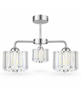 Deco Multi Arm Semi Flush Ceiling Light Silver 40cm 3x E27-1