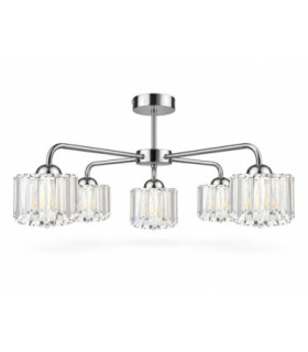 Deco Multi Arm Semi Flush Ceiling Light Silver 60cm 5x E27-1