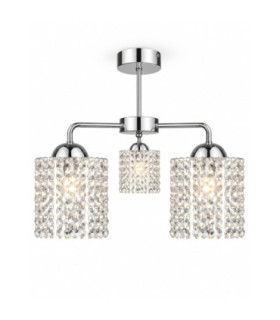 Diament Multi Arm Semi Flush Ceiling Light Silver 40cm 3x E27-1