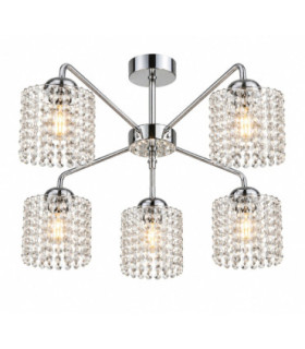 Diament Multi Arm Semi Flush Ceiling Light Silver 60cm 5x E27-1