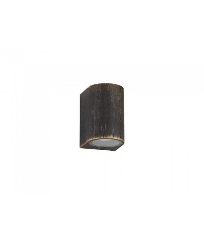 Curved Wall Down Lamp, 1 x GU10, IP54, Black, Gold - 3