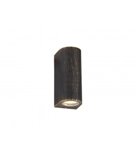 Curved Wall Lamp, 2 x GU10, IP54, Black, Gold - 1
