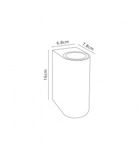 Curved Wall Lamp, 2 x GU10, IP54, Black, Gold - 2