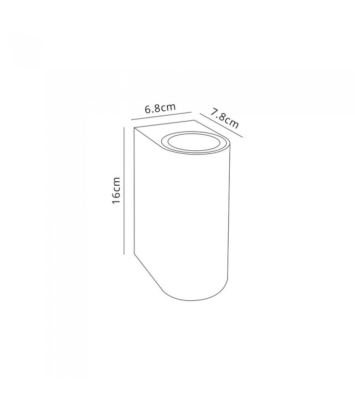 Curved Wall Lamp, 2 x GU10, IP54, Black, Gold - 2