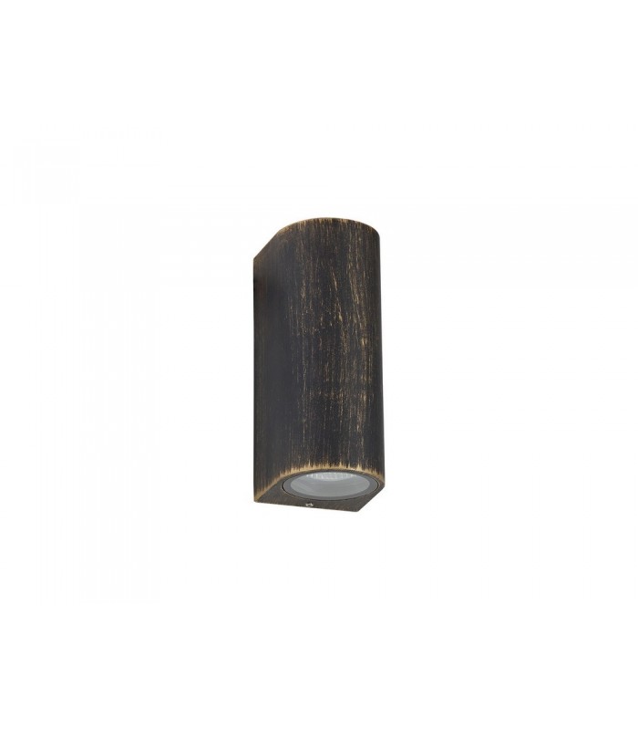 Curved Wall Lamp, 2 x GU10, IP54, Black, Gold - 3