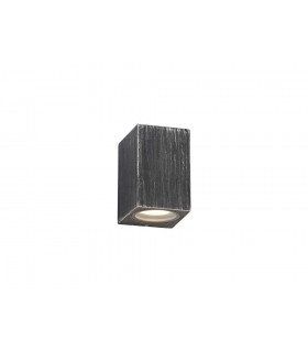 Rectangle Wall Down Lamp, 1 x GU10, IP54, Black, Silver - 1