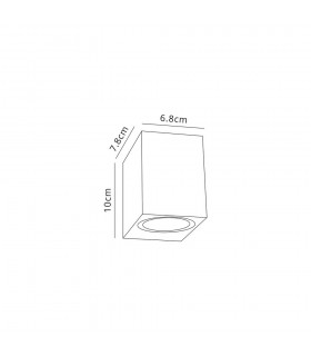 Rectangle Wall Down Lamp, 1 x GU10, IP54, Black, Silver - 2