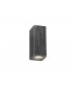 Rectangle Wall Lamp, 2 x GU10, IP54, Black, Silver - 1