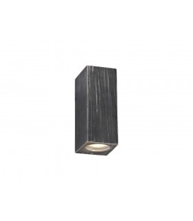Rectangle Wall Lamp, 2 x GU10, IP54, Black, Silver - 1