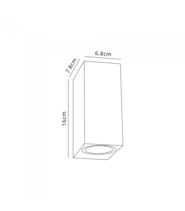Rectangle Wall Lamp, 2 x GU10, IP54, Black, Silver - 2
