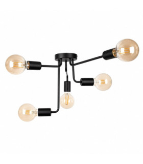 Nixon Multi Arm Semi Flush Ceiling Light Black 50cm 5x E27-1