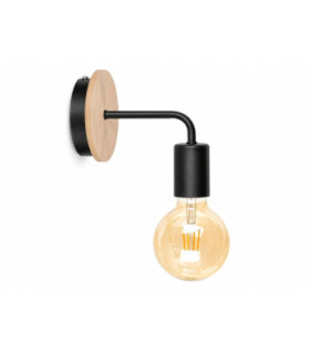 Nixon Wall Lamp Wood Black 16cm 1x E27-1