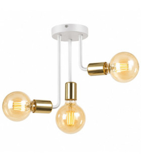 Megan Multi Arm Semi Flush Ceiling Light White Gold 25cm 3x E27-1