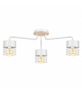 Casa Multi Arm Semi Flush Ceiling Light White Wood 70cm 3x E27-1