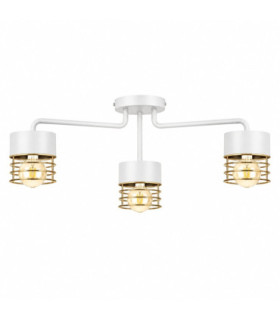 Royal Multi Arm Semi Flush Ceiling Light White Gold 70cm 3x E27-1
