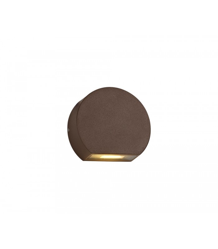 Wall Down Lamp, 1 x 3W LED, 3000K, 270lm, IP54, Dark Brown - 1