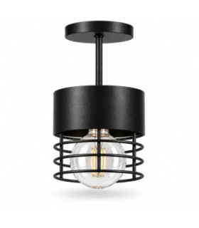 Elle Cylindrical Ceiling Light Black 12cm 1x E27-1