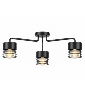 Elle Multi Arm Semi Flush Ceiling Light Black 70cm 3x E27-1