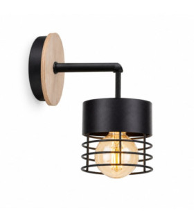 Casa Wall Lamp Black Wood 12cm 1x E27-1