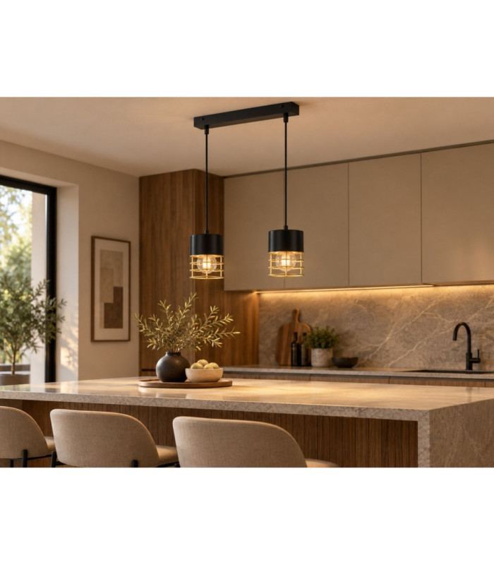 Royal Bar Pendant Ceiling Light Black 50cm 2x E27-2