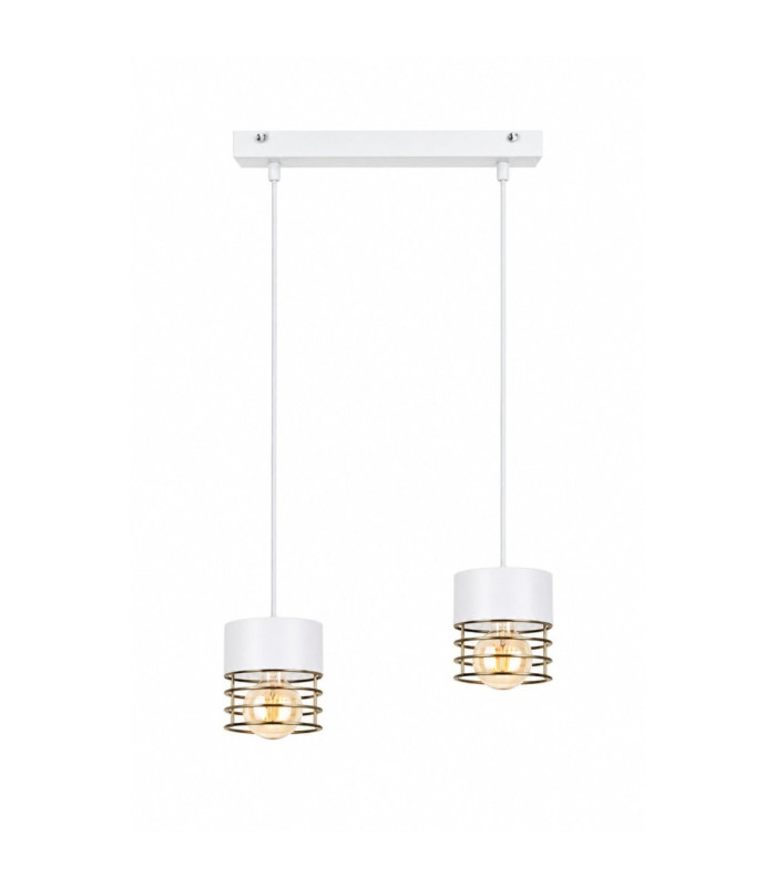 Royal Bar Pendant Ceiling Light White Gold 50cm 2x E27-1