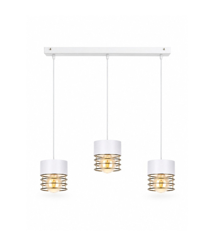 Royal Bar Pendant Ceiling Light White Gold 60cm 3x E27-1