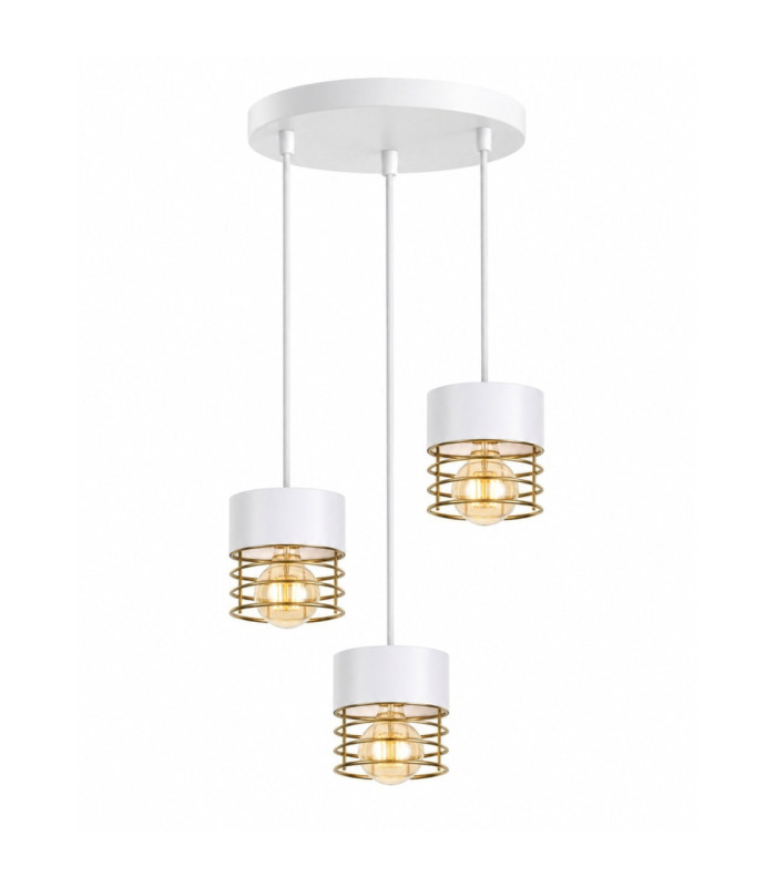 Royal Cluster Pendant Ceiling Light White Gold 32cm 3x E27-1