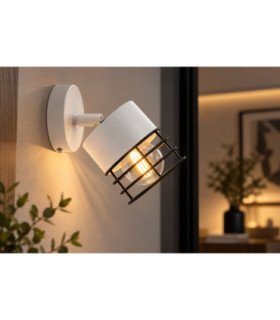 Ohio Wall Lamp White Black 12cm 1x E27-1