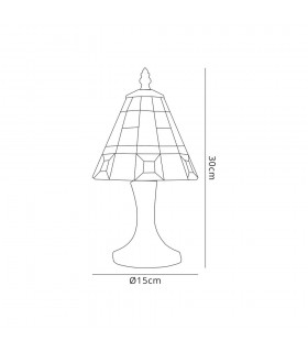Tiffany Table Lamp, 1 x E14, Grey, Clear Crystal Shade - 2
