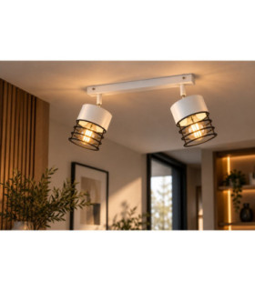 Ohio Ceiling Spotlight Bar White Black 50cm 2x E27-2