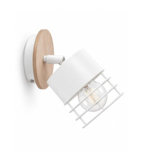 Casa Adjustable Wall Lamp White Wood 12cm 1x E27-1