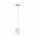 Casa Slim Pendant Ceiling Light White Wood 12cm 1x E27-1
