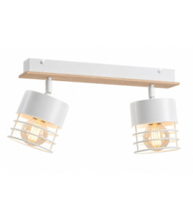 Casa Twin Ceiling Spotlight White Wood 50cm 2x E27-1