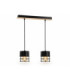 Casa Bar Pendant Ceiling Light Black Wood 50cm 2x E27-1