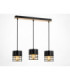 Casa Bar Pendant Ceiling Light Black Wood 60cm 3x E27-1