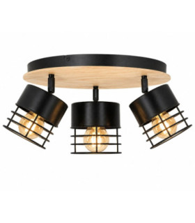 Casa Ceiling Spotlight Clusters Black Wood 32cm 3x E27-1