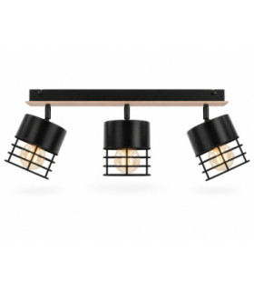 Casa Ceiling Spotlight Bar Black Wood 60cm 3x E27-1