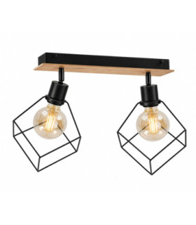 Ruben Twin Ceiling Spotlight Wood 55cm 2x E27-1