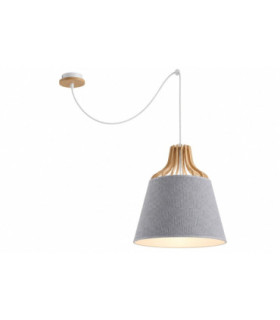 Ivone Dome Pendant Ceiling Light Grey 38cm 1x E27 200cm Wire-1