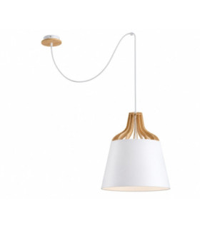 Ivone Dome Pendant Ceiling Light White 38cm 1x E27 200cm Wire-1
