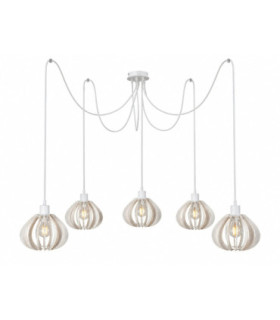 Nicoleta Cluster Pendant Ceiling Light White 5x E27-1