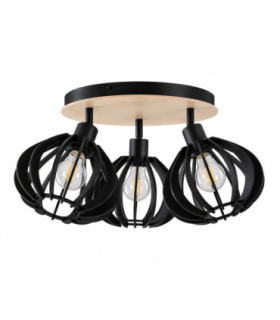 Nicoleta Ceiling Spotlight Clusters Black And Natural 32cm 3x E27-1