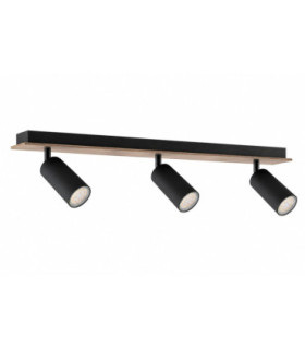 Eye Ceiling Spotlight Bar Black Wood 50cm 3x GU10-1