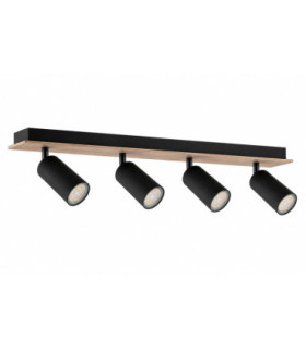 Eye Ceiling Spotlight Bar Black Wood 60cm 4x GU10-1