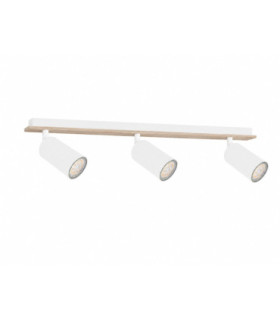 Eye Ceiling Spotlight Bar White Wood 50cm 3x GU10-1