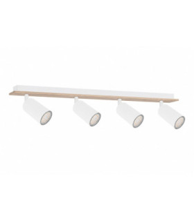Eye Ceiling Spotlight Bar White Wood 60cm 4x GU10-1