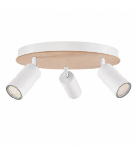Eye Ceiling Spotlight Clusters White Wood 31cm 3x GU10-1