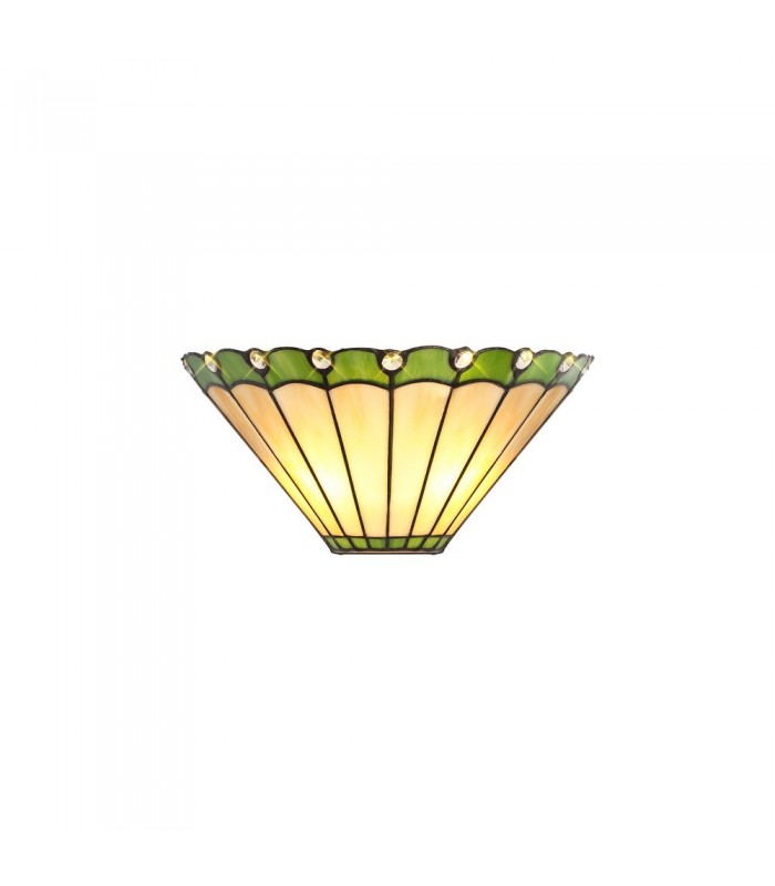 Tiffany Wall Lamp, 2 x E14, Green, Crystal - 1